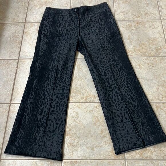 SANDRO 12 Sportswear Stretchy Wide Leg Leopard Print Flared Pants - Picture 1 of 8